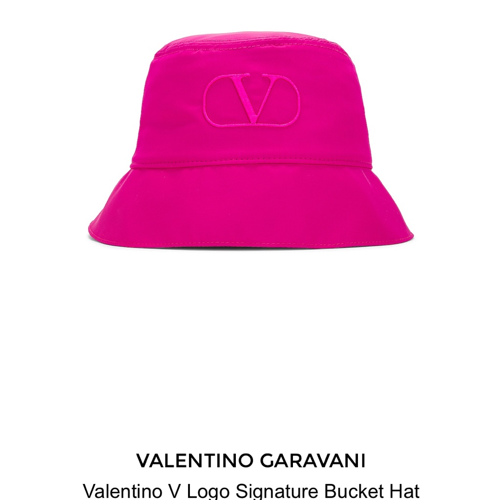 Valentino V Logo Signature Bucket Hat Pink Pp